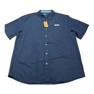 Field & Stream Top Men L Latitude Blue Vented Short Sleeve Shirt Fishing Outdoor - Picture 1 of 6