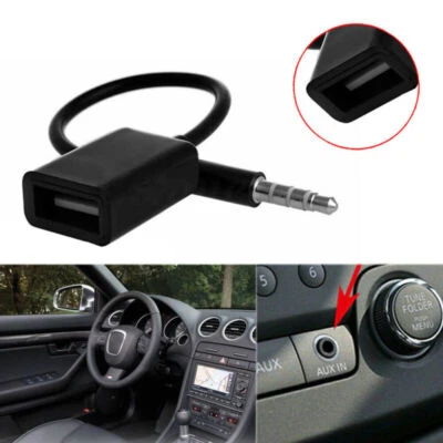 Audio AUX Plug Jack 3.5mm Male to USB 2.0 Female Converter Car Adapter MP3 Cable - Image 1 of 4