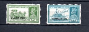 India Chamba George VI 1938 3a & 6a Mounted Mint SG88 & 91