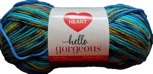 Red Heart Hello Gorgeous Yarn Color: Atlantis #4 Medium  5 oz / 141g  252 yards - Picture 1 of 2