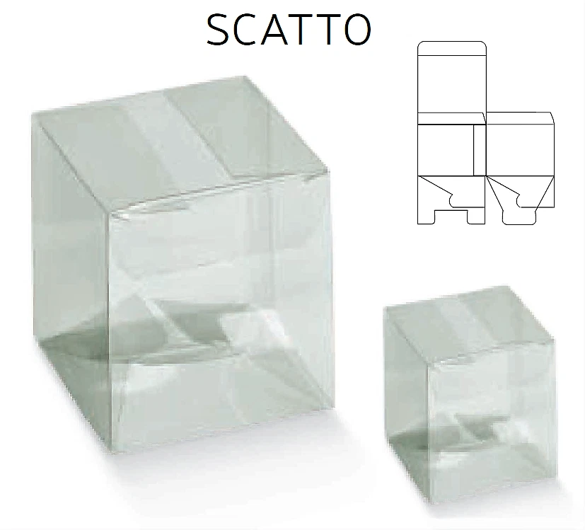 10 Scatola trasparente pvc cm12x12 Alta 6,8 Regalo Matrimonio testimoni - Immagine 1 di 1