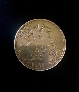 Britische 1889 Königin Victoria JubileeHead Silberkrone sehr schöner Zustand - Bild 1 von 2