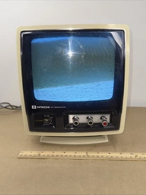 ВИНТАЖНЫЙ 1975 HITACHI I-48 ТРАНЗИСТОРНЫЙ ТЕЛЕВИЗИОННЫЙ РЕСИВЕР 9 дюймов работает UHF/VHF РЕДКИЙ - Изображение 1 из 4
