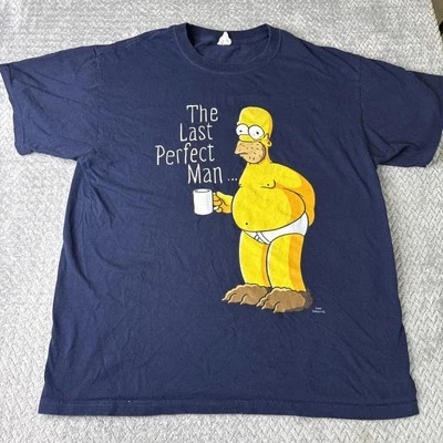 The Simpsons The Last Perfect Man Shirt Jerzees Blue Vintage - Image 1 of 4