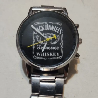 Jack Daniels Men Fashion Tennessee Whiskey Silver Tone Quartz  Watch Tested - Image 1 of 4