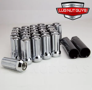 32 Lug Nuts Spline Acorn 9/16 Long Chrome Dodge 2 Keys - Picture 1 of 5
