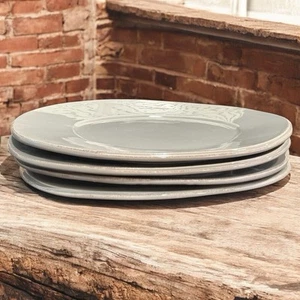 Vietri Lastra Grey Set 4 Stone Ware Contemporary Dinner Plates 12” Diameter - Picture 1 of 5