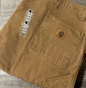 Carhartt Men’s NWT Vintage USA Washed Canvas Pants Carhartt Brown 50x32 (50x34) - Picture 1 of 14