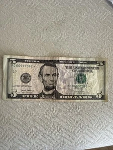 RARE $5 Five Dollar Bill ☆STAR☆ NOTE Series 2017A - Picture 1 of 2