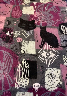 Mystic Spellbound Cristal Polilla Calavera Gato Negro Súper Acurrucada Franela de Algodón PORTE Foto 1 de 3