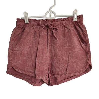 Women's American Eagle Pink Floral Elastic Waist Lyocell Pull On Shorts | Size S - Image 1 of 4