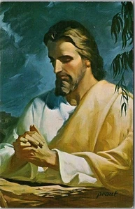 SARASOTA, Florida Religious Postcard JESUS CHRIST Man of Sorrows by George Prout - Picture 1 of 2