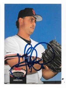 GIL HEREDIA 1992 STADIUM AUTOGRAPHED SIGNED # 895 SAN FRANCISCO GIANTS