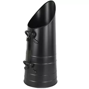 Heavy Duty Tall Metal Fireplace Round Coal Scuttle Bucket Hod 21" (Black) - Picture 1 of 2