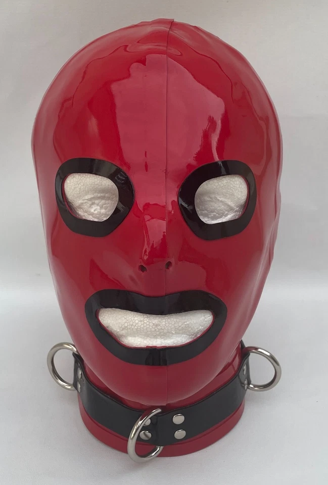 Rubber Latex Hood Contrast open eyes & open mouth - Image 1 of 4
