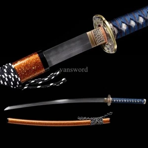 Japanese Katana Wootz Steel Clay Tempered Brass SHINOGI ZUKURI Samurai Sword. - Picture 1 of 10