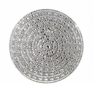 Almohada decorativa plateada Sparkles Home Gatsby diamantes de imitación 12" redonda Foto 1 de 4