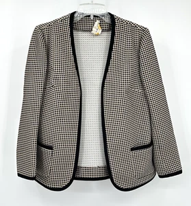 Chaqueta blazer vintage años 70 BUTTE KNIT frente abierto 100% poliéster dacron MEDIANO - Imagen 1 de 7