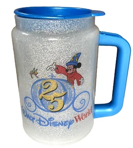 Vintage 1996 Walt Disney World 25th Anniversary Hot Cold Travel Mug Mickey Sparkling - Bild 1 von 11
