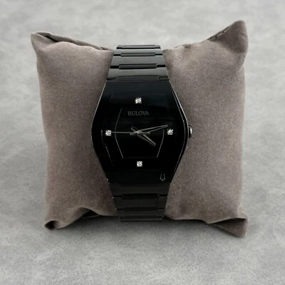 Bulova Men's Gemini Stainless Steel Black Dial 40mm Watch 98D177 - Image 1 of 4