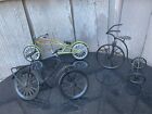 Dollhous Miniature Bicycle High Wheel Tricycle Models & Hot Rod Flames Lot Of 4