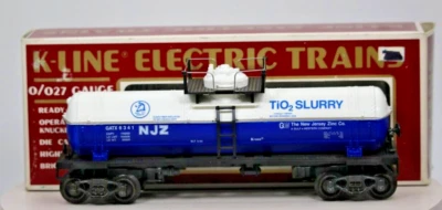 K-Line NEW JERSEY ZINC TIO2 SLURRY UNIBODY TANK CAR 6341 O SCALE 1:48 GAUGE - Image 1 of 4