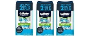 BL Gillette Deodorant Two Pack Power Rush 3.8 oz Clear Gel - THREE PACK - Picture 1 of 1