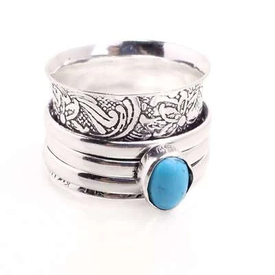 Versilbert Spange Ring Handmade Schmuck Geschenk für Damen Größe US 6.5 R-779 - Bild 1 von 3
