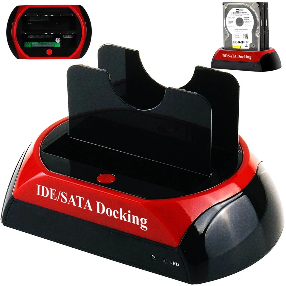 HDD SSD Dockingstation Festplatten USB Dual 2,5" 3,5" IDE SATA Kartenleser Retoo - Bild 1 von 4