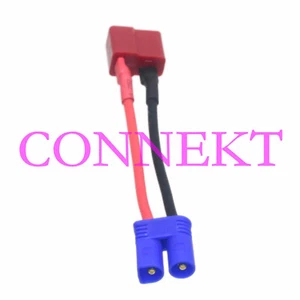 T-Plug Deans Female to EC2 Male 18AWG 5CM Wire For RC Lipo Battery Adapter - Picture 1 of 4