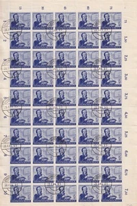 Stamp Germany Mi 888 Sheet 1944 WWII Reich Gilder Post Office CTO - Picture 1 of 2