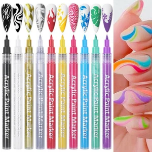 Nail Art Graffiti Pen Waterproof Painting Drawing Liner Brush Manicure Tools DIY - Picture 1 of 19