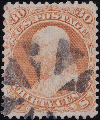 US Scott #71, PF Graded 80 Cert, Used, VF, Actually has Margins! SCV $250. - Image 1 of 3