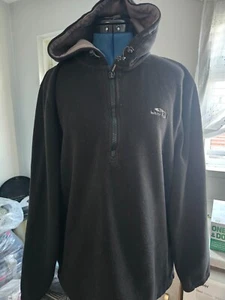 Weird Fish 1/4 Zip Fleece Hoodie Pullover Size LARGE BLACK - Picture 1 of 2