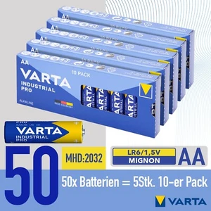 50 x AA VARTA INDUSTRIAL PRO Batterien Mignon MHD bis 2033 Made in Germany - Bild 1 von 1