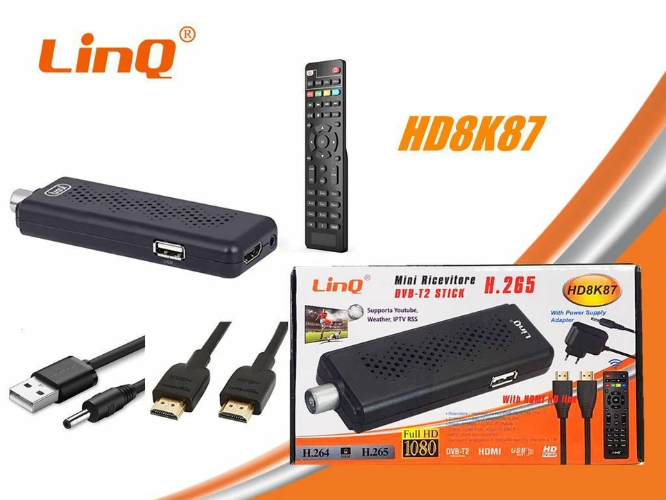 Mini Digital terrestrischer Decoder DVB-T2 Stick Hdmi H.265 Linq Hd8k87 - Bild 1 von 1