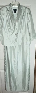 Cachet 2 Piece Evening Long Dress & Jacket Mint Green 14 Mother Of Bride Formal - Picture 1 of 9