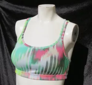 Athleta Wailea grün Print Cross Back Full Focus Träger Sport BH US XS 32 A-D - Bild 1 von 6