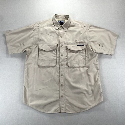 Ex Officio Vented Short Sleeve Button Shirt Mens Large Beige Fishing Hiking Camp - Image 1 of 4
