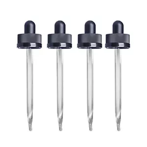 DROPPERS 4 Pack of 4 oz Glass Threaded Droppers for LorAnn 4 oz Plastic Bottles - Picture 1 of 2
