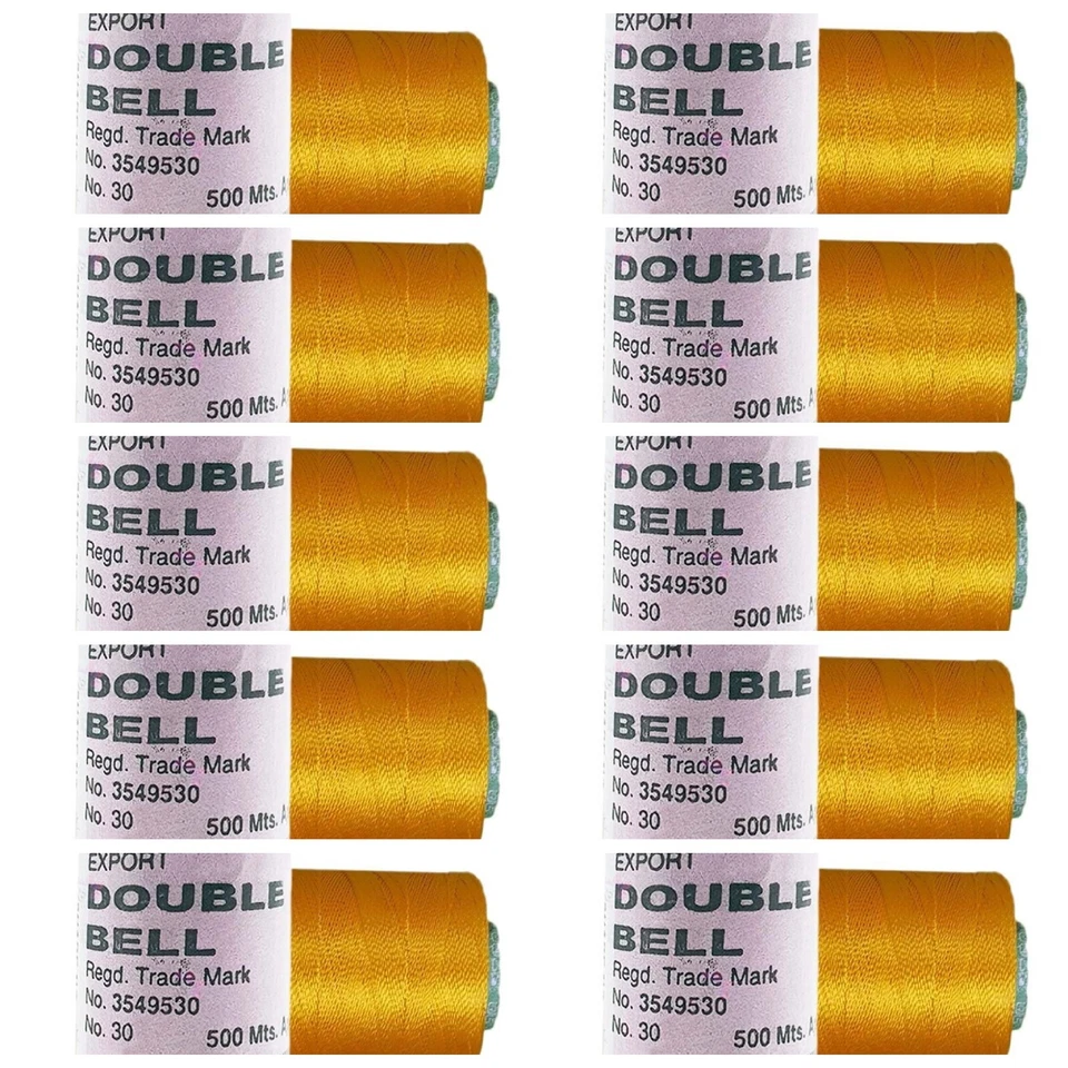 10X Viscose Rayon Yarn Thread Yellow Colour 500mtr,Hand & machine embroidery - Image 1 of 3