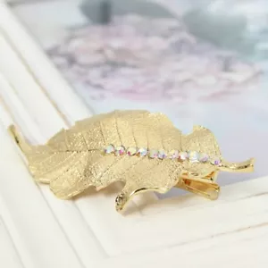 Blatt Haarclip Haarklammer Haarspange Haarschmuck Haar Haarnadel Pin Strass - Bild 1 von 3