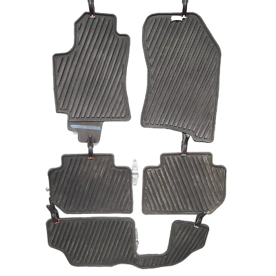 Subaru Tribeca 2006-2014 OEM Black Rubber Floor Mat Liners Front Rear 3rd Row - Image 1 of 4