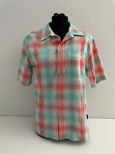 Patagonia Puckerware Damen Größe XS Blau Rot Kurzarm Button Down Shirt - Bild 1 von 11