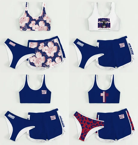 New York Giants Women's 3PC Bikini Swimsuit Halter Top With Shorts Swimwear Gift Cover
