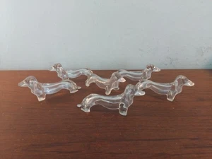 REPOSACUCHILLOS VINTAGE FRANCÉS LUCITE DACHSHUND, PERROS X6 - Imagen 1 de 13