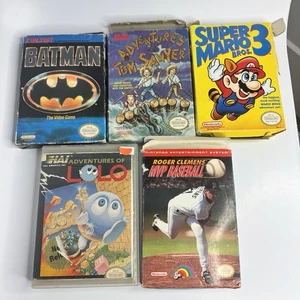 ROUGH CONDITION 5 Game LOT Vintage Original Nintendo CIB NES Bundle Games Works - Picture 1 of 14