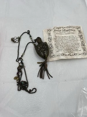 Sweet Romance EE. UU. Filingree Botella Colgante Collar Cadena Bonito Con Piedra Je  Foto 1 de 4