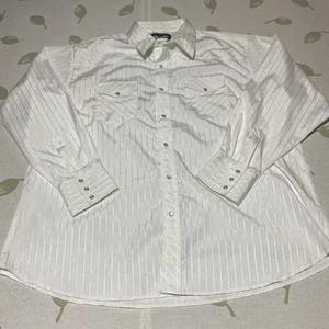 Wrangler Retro Pearl Snap White Shirt Men’s Sz XXL Small Diamond Western Wear.BB - Picture 1 of 10