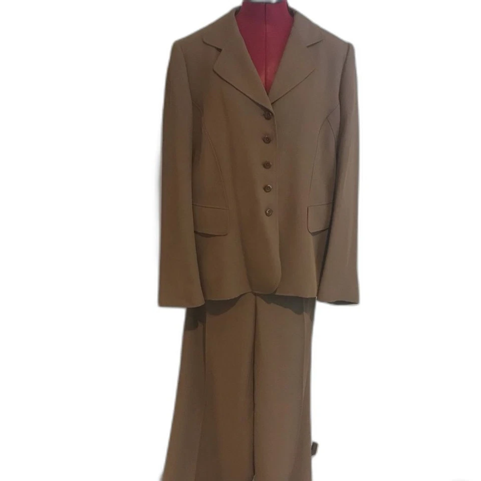 Ellen Tracy Pantsuit Women's Size 14 Brown 2-Piece Set Blazer & Pants - Image 1 of 4